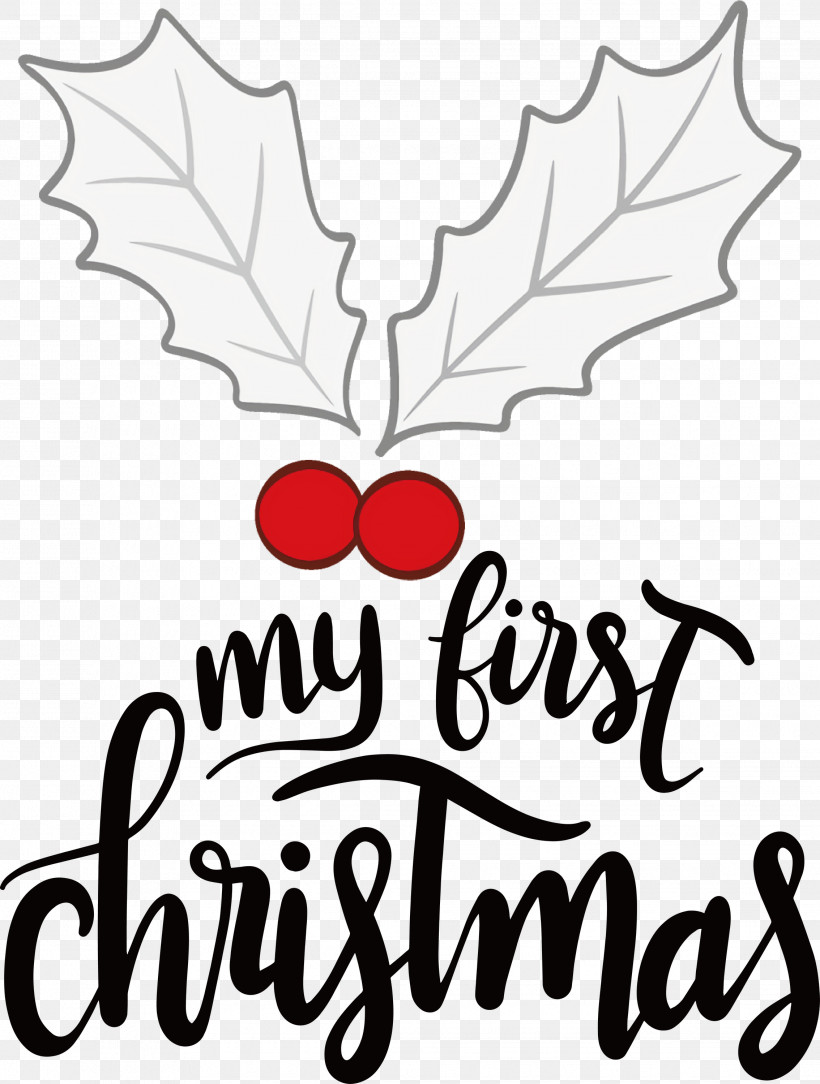 My First Christmas, PNG, 2268x3000px, My First Christmas, Black And White M, Floral Design, Leaf, Logo Download Free
