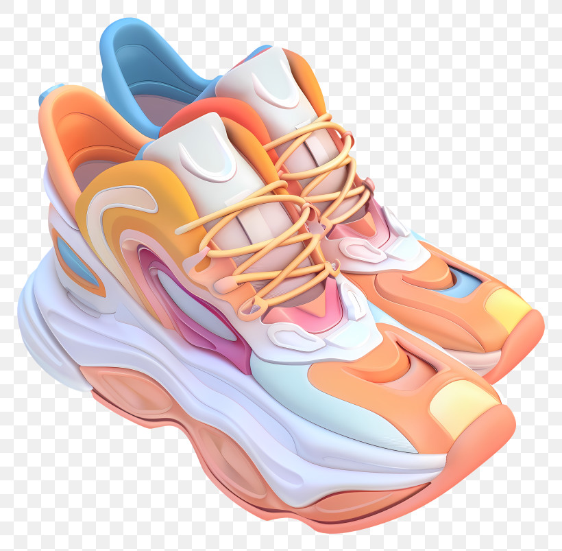 Shoes - Colorful Trendy Sneakers PNG