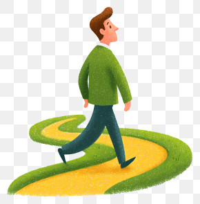 Businessman Finding Path - Man Walking On A Winding Path PNG