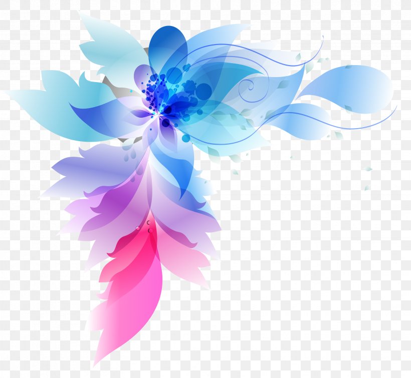 Colorful Abstract Flowers, PNG, 3318x3055px, Flower, Abstract, Blue, Cut Flowers, Petal Download Free