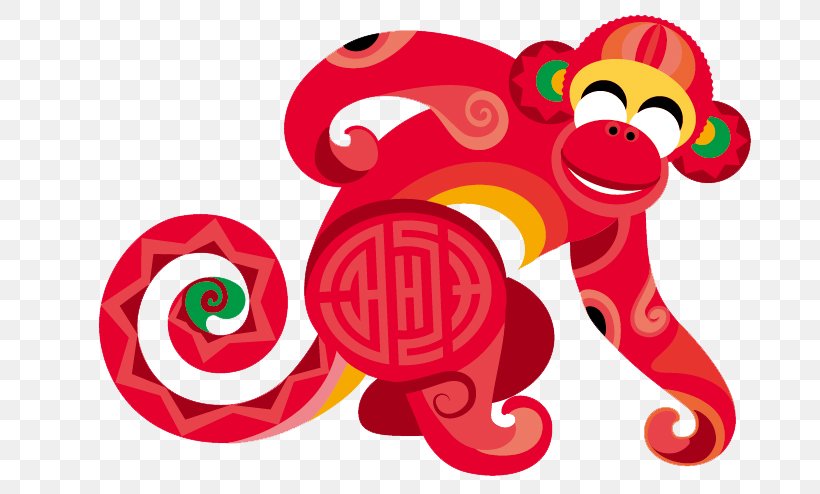 Monkey Chinese Zodiac Chinese New Year Bainian Illustration, PNG, 744x494px, Monkey, Art, Bainian, Cartoon, Chinese New Year Download Free