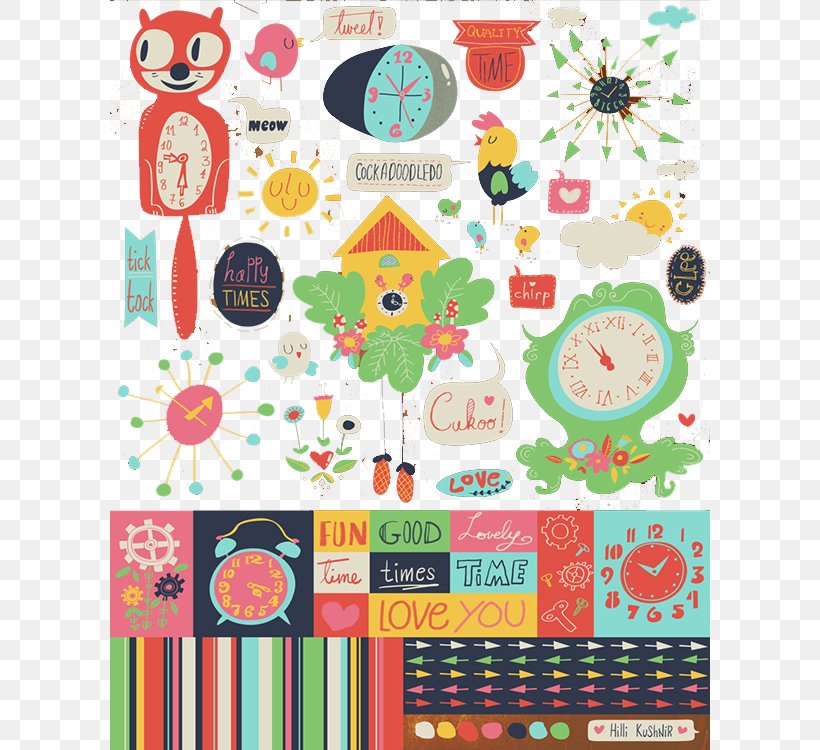 Hand-painted All Kinds Of Clock Pattern, PNG, 600x750px, Gratis, Cartoon, Clock, Concepteur, Designer Download Free