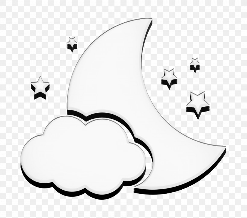 Night Symbol Of The Moon With A Cloud And Stars Icon Weather Icon Moon Icon, PNG, 984x868px, Weather Icon, Astronomy, Basic Icons Icon, Drawing, Fine Art America Download Free
