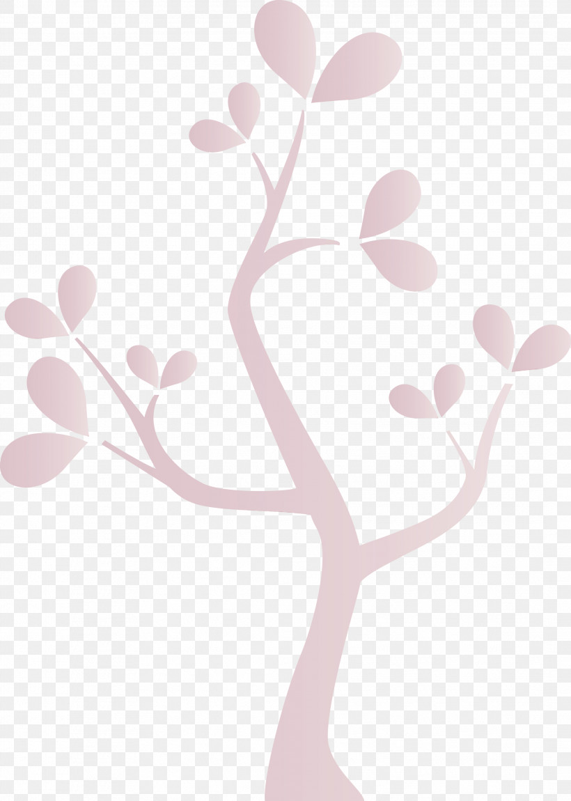 Branch Tree Pink Leaf Plant, PNG, 2139x3000px, Cartoon Tree, Abstract Tree, Blossom, Branch, Flower Download Free
