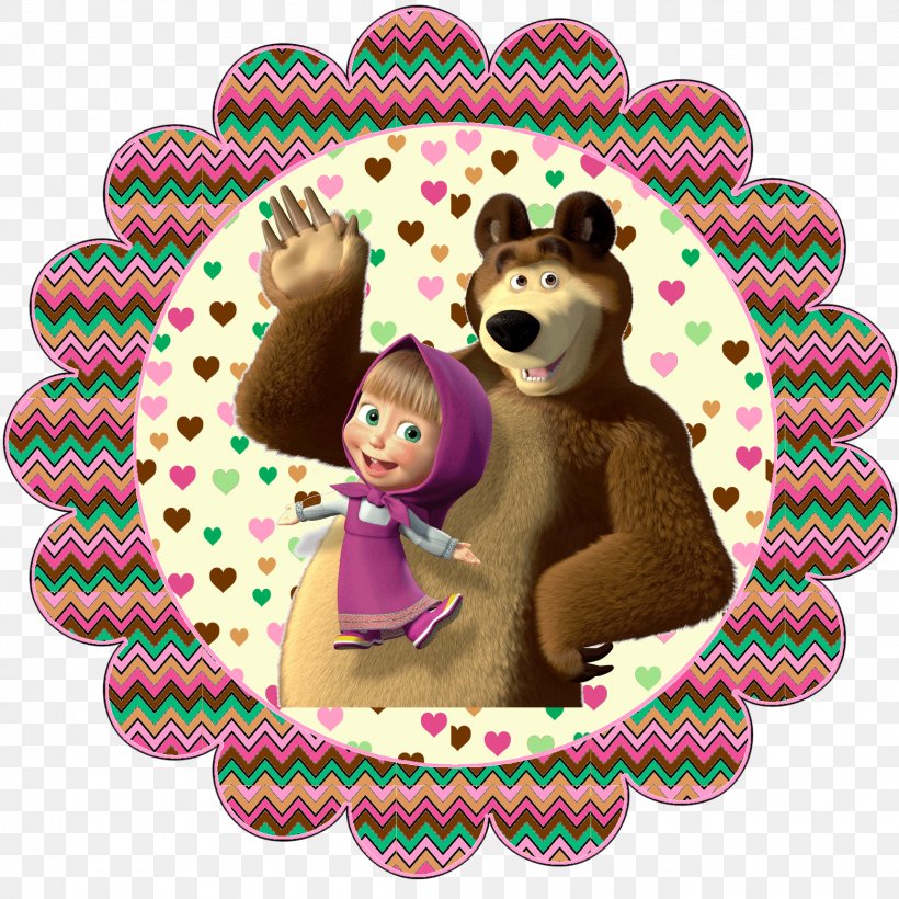 Bear Masha Convite Party Birthday, PNG, 1559x1559px, Watercolor, Cartoon, Flower, Frame, Heart Download Free
