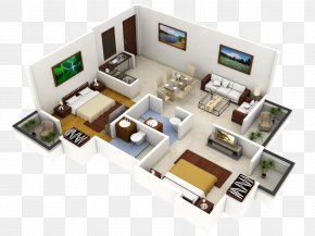 Bathroom Interior - House Plan 3D Floor Plan PNG
