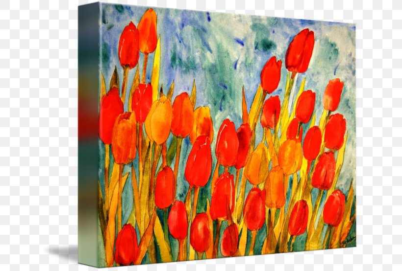 Tulip Acrylic Paint Watercolor Painting Art Oil Painting Reproduction, PNG, 650x554px, Watercolor, Cartoon, Flower, Frame, Heart Download Free