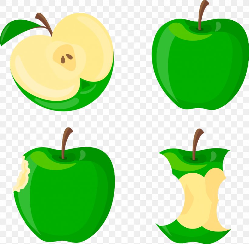 Apple Euclidean Vector Clip Art, PNG, 894x877px, Apple, Artwork, Food, Fruit, Green Download Free