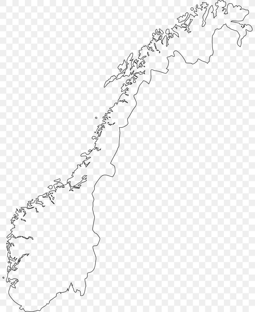 Norway Drawing Blank Map, PNG, 804x1000px, Norway, Area, Black And White, Blank Map, Branch Download Free