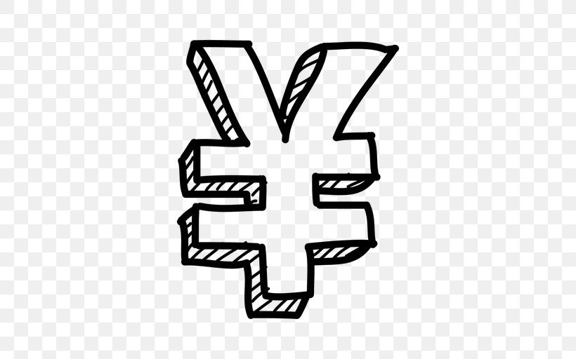 Yen Sign Currency Symbol Clip Art, PNG, 512x512px, Yen Sign, Area, At Sign, Black, Black And White Download Free