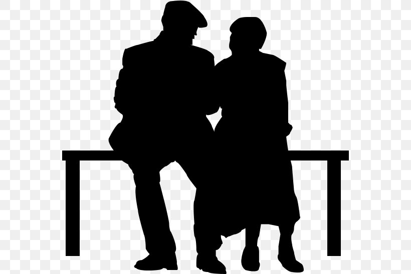 Old Age Silhouette, PNG, 572x548px, Old Age, Black And White, Child, Communication, Conversation Download Free