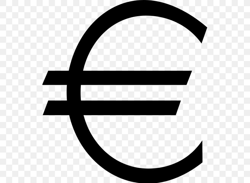 Euro Sign Currency Symbol Dollar Sign Pound Sign, PNG, 541x600px, 5 Euro Note, 10 Euro Note, Euro Sign, Area, Black And White Download Free