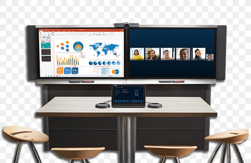 Skype For Business Conference Centre Interactive Whiteboard Smart Technologies System, PNG, 836x544px, Skype For Business, Conference Centre, Desk, Display Device, Furniture Download Free