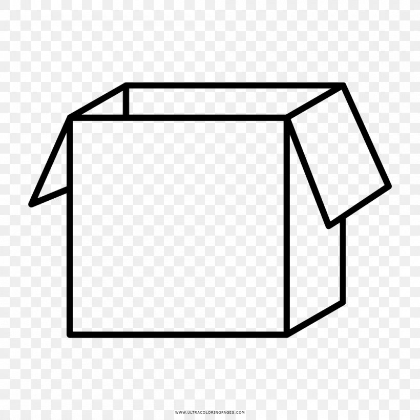 Cardboard Box Coloring Book Carton, PNG, 1000x1000px, Box, Area, Black, Black And White, Cardboard Download Free