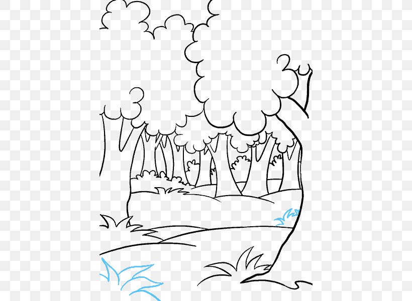 Line Art Drawing Cartoon How To Draw Trees Forest, PNG, 678x600px, Line Art, Area, Art, Artwork, Black Download Free