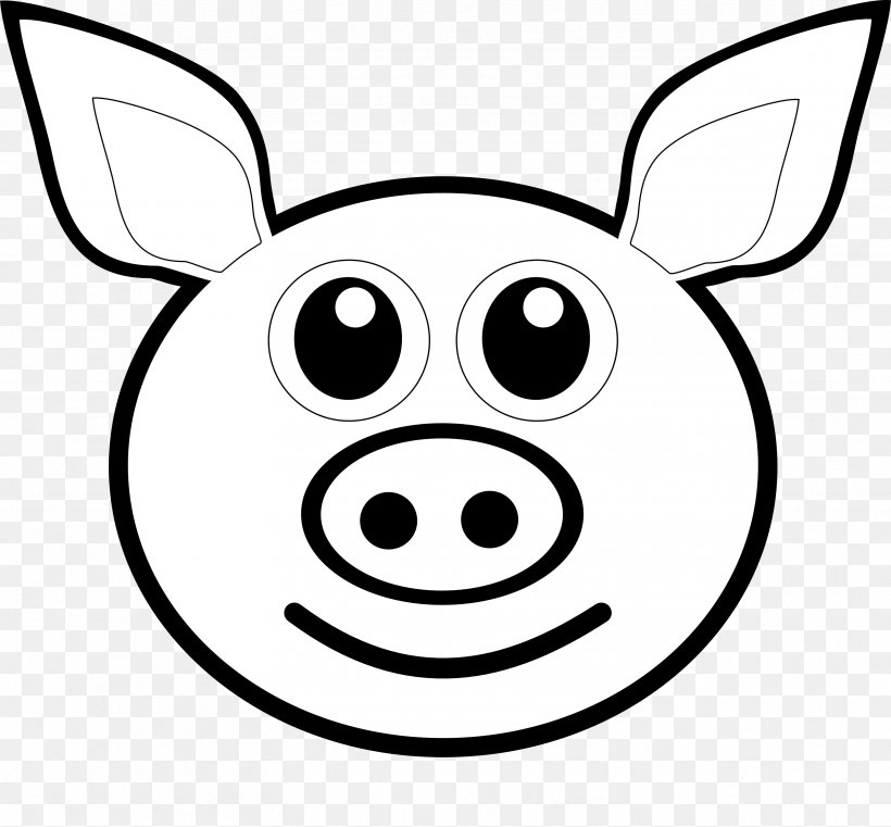 Pig Coloring Book Drawing Face Clip Art, PNG, 3333x3096px, Pig, Area, Black And White, Cartoon, Child Download Free