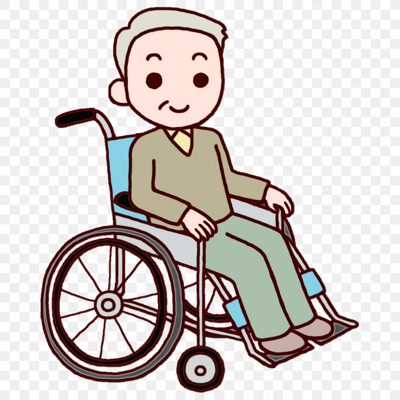 Wheelchair Cartoon Area Headgear Behavior, PNG, 1400x1400px, Older, Aged, Area, Beautym, Behavior Download Free