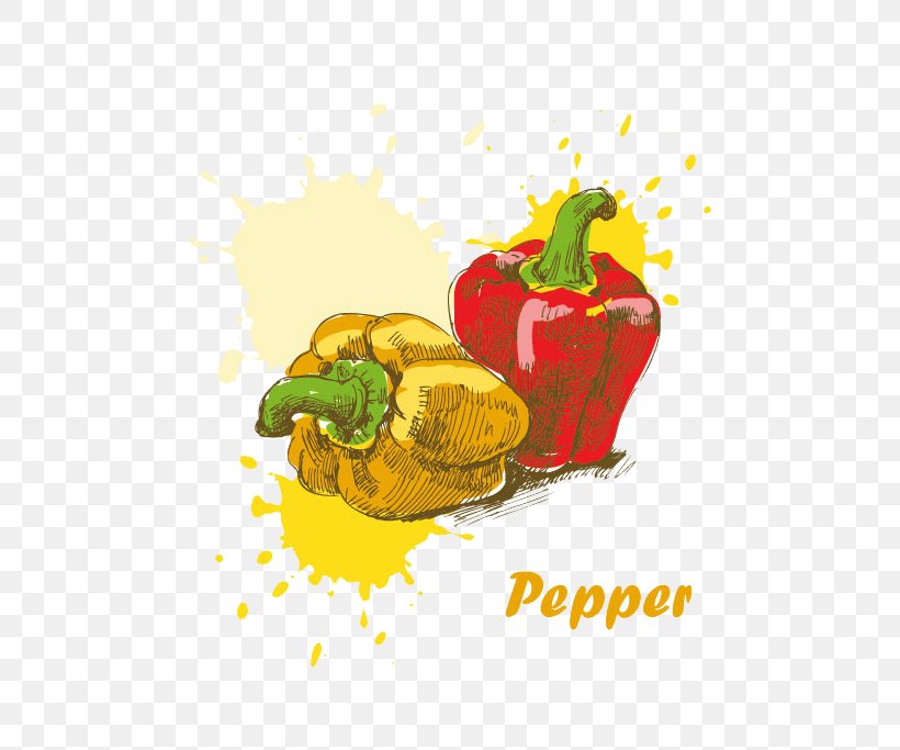Breakfast Food Drawing Paint, PNG, 757x683px, Breakfast, Bell Pepper, Capsicum, Chili Pepper, Drawing Download Free
