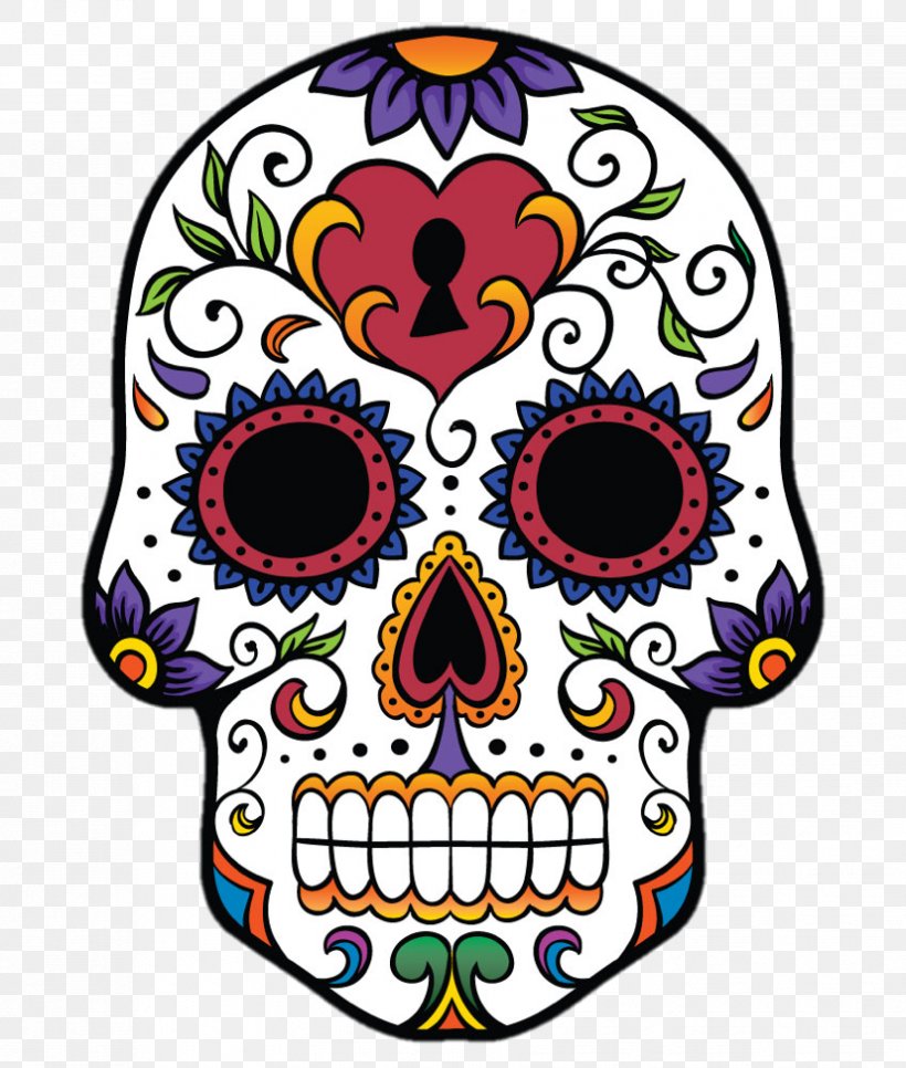 Calavera Skull Day Of The Dead Sticker Mexican Cuisine, PNG, 827x975px, Calavera, Art, Artwork, Bone, Bumper Sticker Download Free