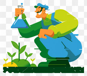 Organic Farmer Scientist - Scientist With Flask And Plants PNG