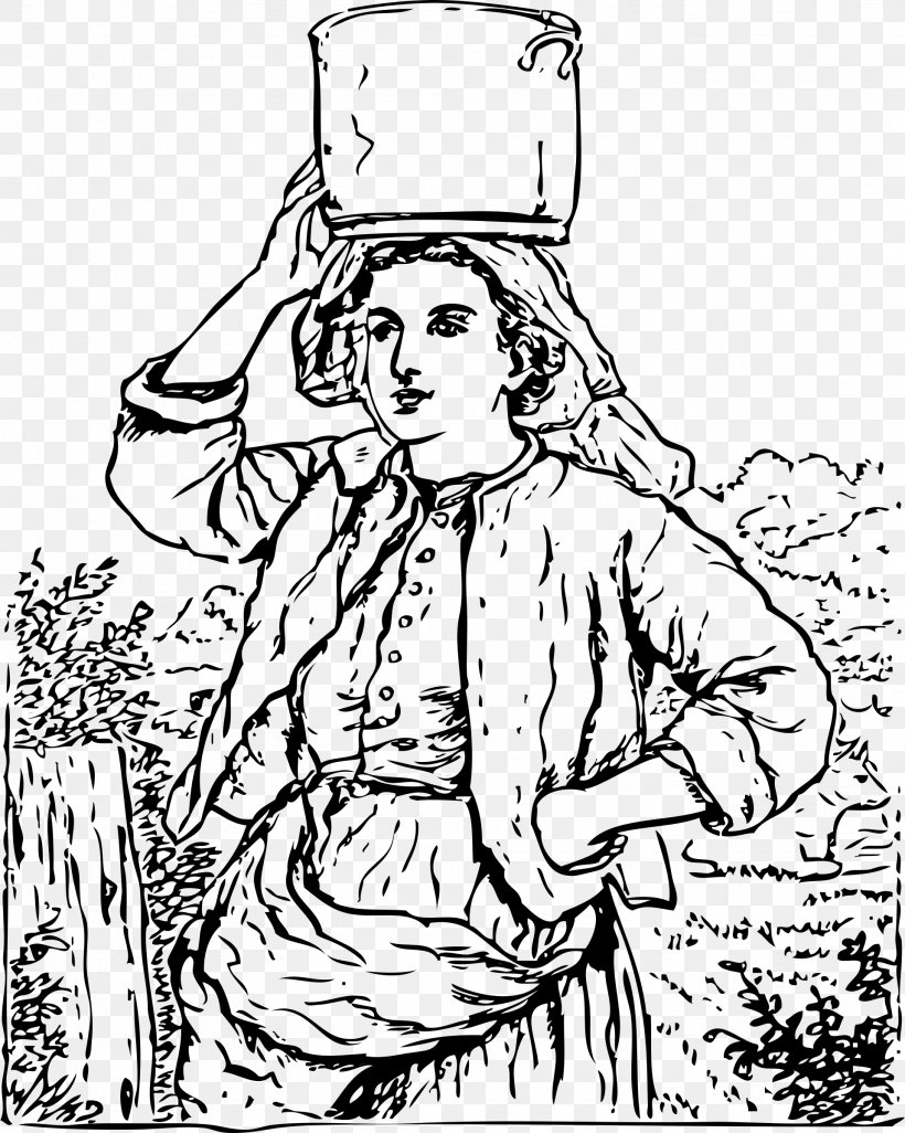The Milkmaid, PNG, 1918x2400px, Milk, Art, Black And White, Cleaner, Clothing Download Free