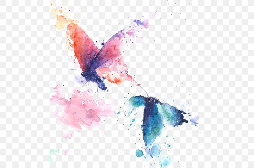 Butterfly Watercolor Painting Art, PNG, 500x541px, Butterfly, Abstract Art, Art, Color, Drawing Download Free
