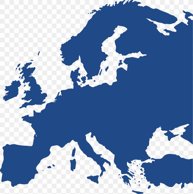 Europe Blank Map Black And White World Map, PNG, 2386x2400px, Europe, Black And White, Blank Map, Blue, Cloud Download Free