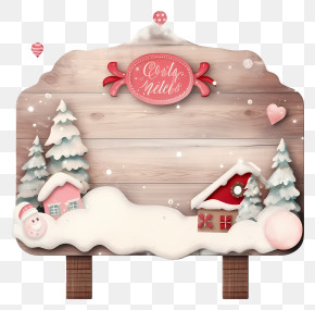 Winter Scene - Snowy Village With Houses And Snowman PNG