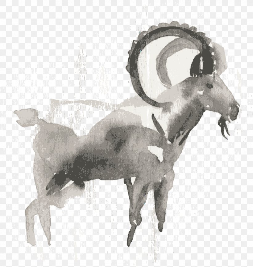 Goat Sheep Illustration, PNG, 893x941px, Goat, Art, Bighorn Sheep, Black And White, Cattle Like Mammal Download Free