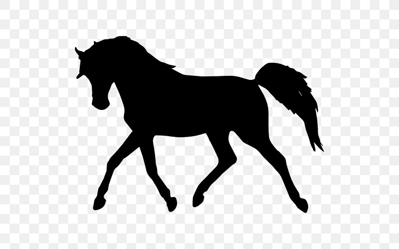 Arabian Horse Silhouette Standing Horse, PNG, 512x512px, Arabian Horse, Animal Figure, Art, Black And White, Bridle Download Free