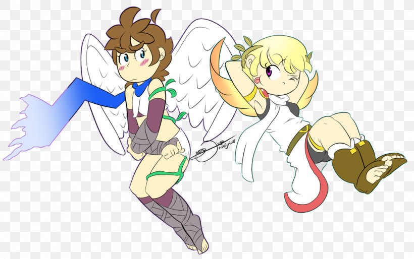 Kid Icarus: Uprising Pit Drawing Super Smash Bros., PNG, 1024x642px, Watercolor, Cartoon, Flower, Frame, Heart Download Free