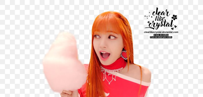 Lisa AS IF IT'S YOUR LAST -KR Ver.- BLACKPINK K-pop Red Hair, PNG, 700x393px, Watercolor, Cartoon, Flower, Frame, Heart Download Free