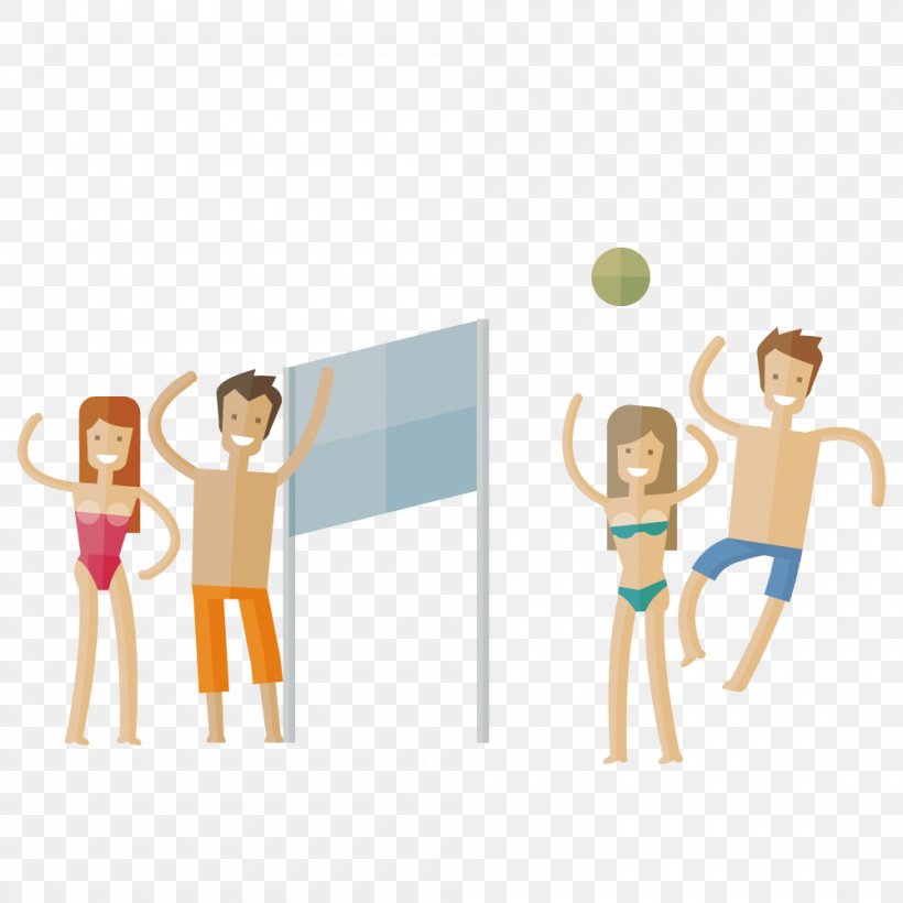 Beach Vector Graphics Illustration Royalty-free Image, PNG, 1000x1000px, Beach, Beach Ball, Holiday Home, Human Behavior, Joint Download Free