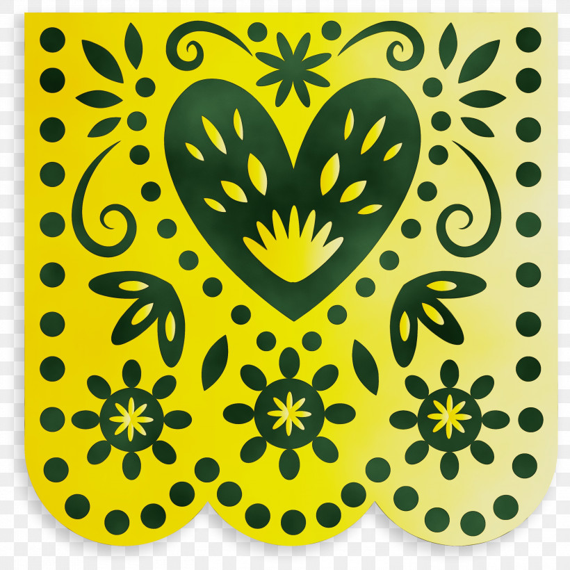 Visual Arts Font Insect Yellow Pattern, PNG, 3000x3000px, Mexican Bunting, Flower, Insect, Meter, Paint Download Free