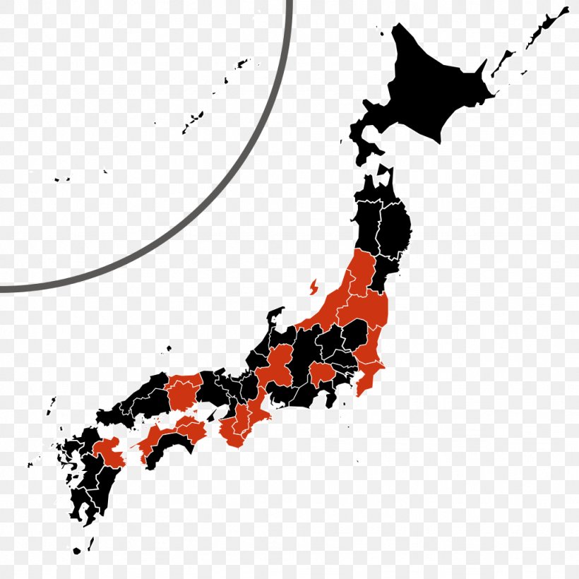 Prefectures Of Japan Map Royalty-free, PNG, 1024x1024px, Japan, Art, Black And White, Flowering Plant, Image Map Download Free