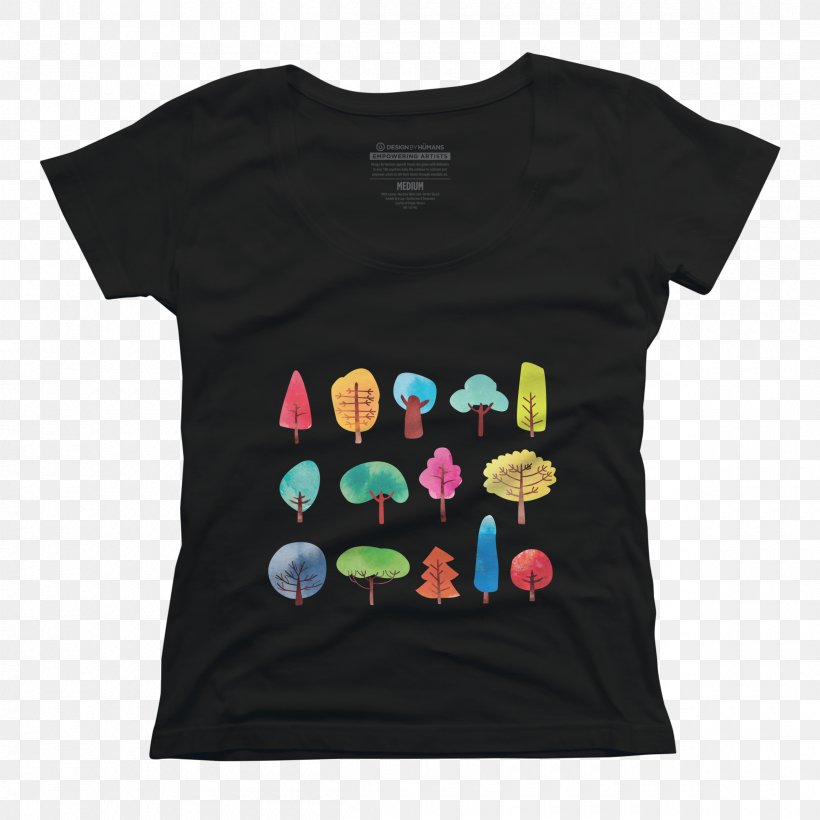 Printed T-shirt Hoodie Top, PNG, 2400x2400px, Tshirt, Black, Brand, Clothing, Design By Humans Download Free