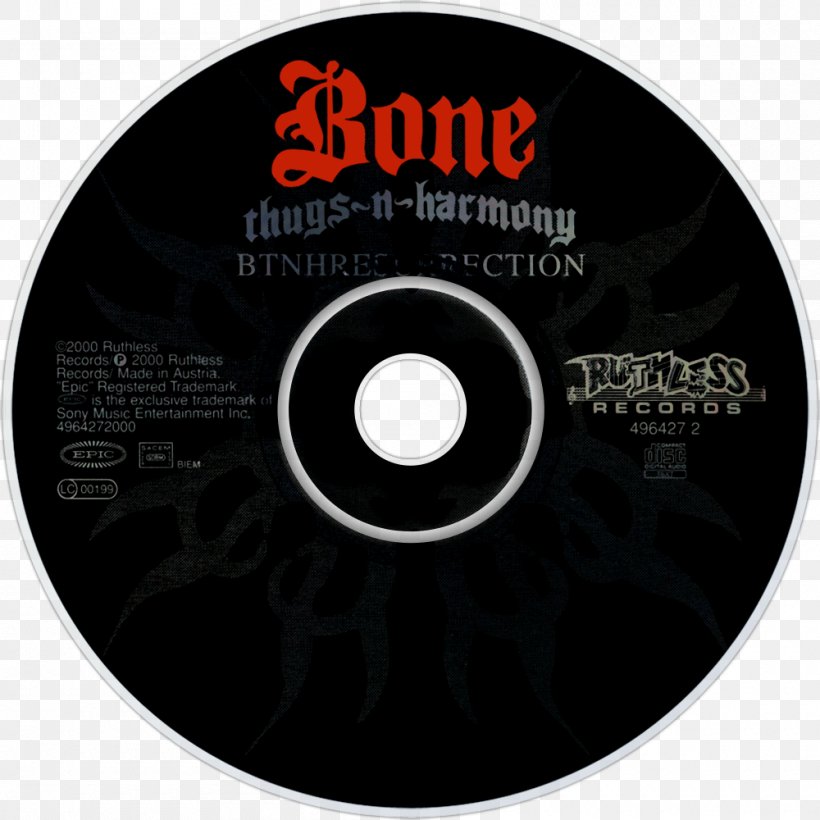 Bone Thugs-N-Harmony T.H.U.G.S. BTNHResurrection Compact Disc, PNG, 1000x1000px, Watercolor, Cartoon, Flower, Frame, Heart Download Free