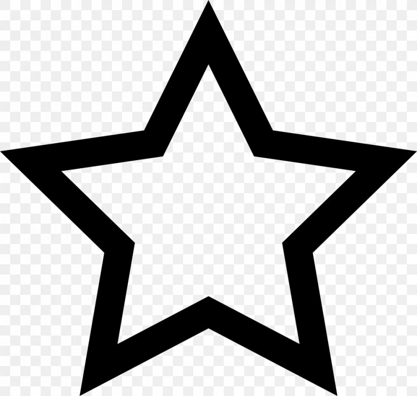 Five-pointed Star Symbol Outline Clip Art, PNG, 980x932px, Star, Area, Black And White, Fivepointed Star, Monochrome Photography Download Free