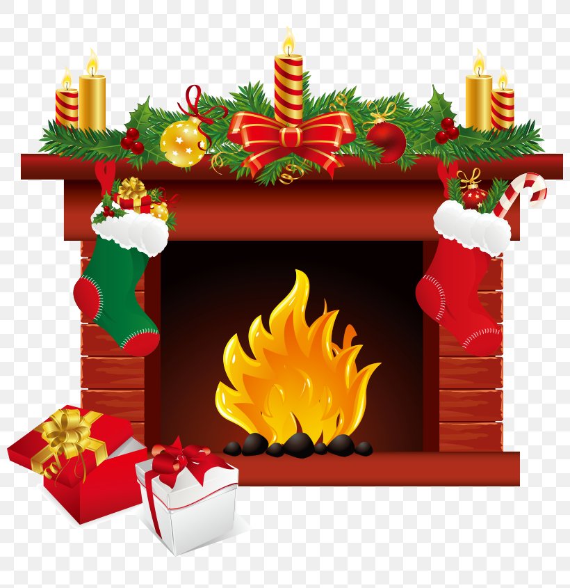 Santa Claus Christmas Fireplace Chimney Clip Art, PNG, 800x845px, Santa Claus, Chimney, Christmas, Christmas Card, Christmas Decoration Download Free