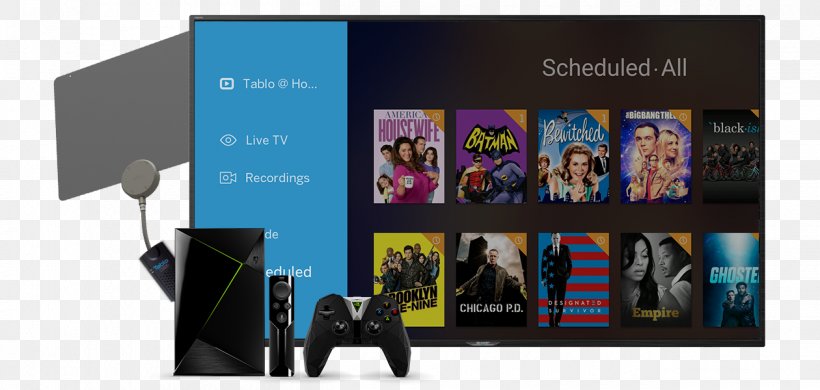 Tablo Nvidia Shield Digital Video Recorders Terrestrial Television ATSC Tuner, PNG, 1260x600px, Tablo, Advertising, Aerials, Atsc Tuner, Brand Download Free