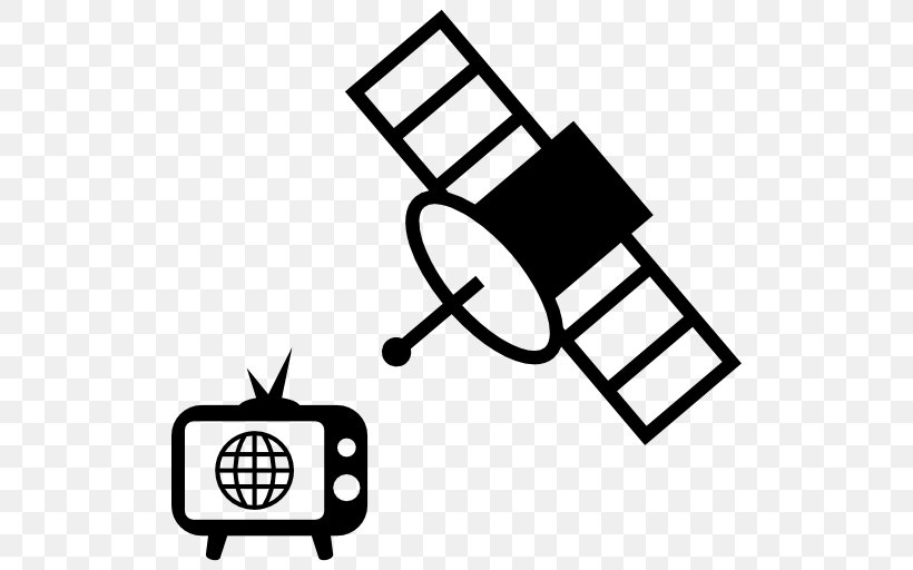 Satellite Television Logo Ground Station, PNG, 512x512px, Satellite, Area, Black, Black And White, Communications Satellite Download Free