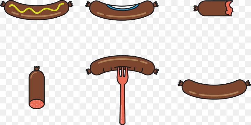 Sausage Food Illustration, PNG, 2187x1097px, Sausage, Cartoon, Designer, Food, Table Download Free