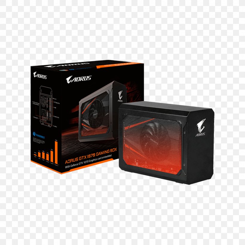 Graphics Cards & Video Adapters Laptop NVIDIA GeForce GTX 1070 GDDR5 SDRAM NVIDIA AORUS GTX 1070 Gaming Box, PNG, 1231x1231px, Graphics Cards Video Adapters, Aorus, Computer Component, Electronic Device, Electronics Accessory Download Free