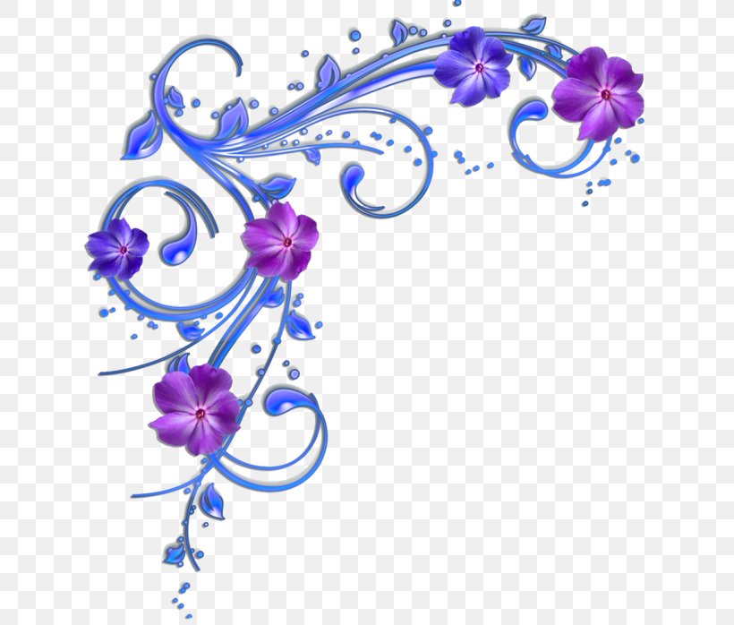 Clip Art Borders And Frames Blue Purple Flower, PNG, 700x698px, Borders And Frames, Art, Artwork, Blue, Body Jewelry Download Free