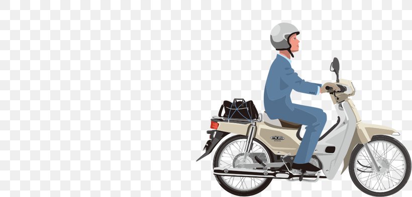 Honda Super Cub Motorcycle Motor Vehicle, PNG, 818x393px, Honda, Bicycle, Bicycle Accessory, Honda Gold Wing, Honda Super Cub Download Free