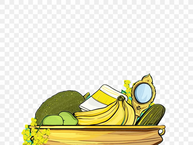 Banana Cartoon Yellow Shoe, PNG, 2400x1800px, Vishu, Banana, Cartoon, Hindu Vishu, Paint Download Free