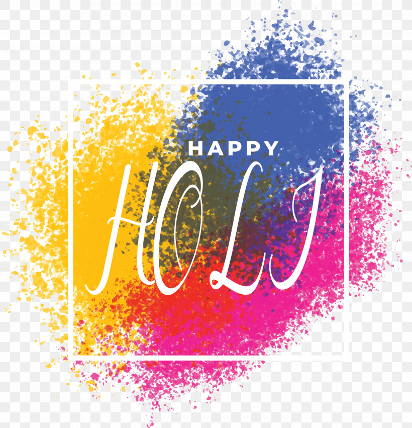Happy Holi, PNG, 2890x3000px, Happy Holi, Line, Logo, Text, Yellow Download Free