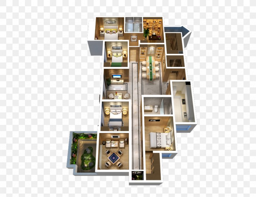 Four-room Apartment Three-set Two Big Health, PNG, 1024x788px, Apartment, Designer, Floor Plan, Gratis Download Free