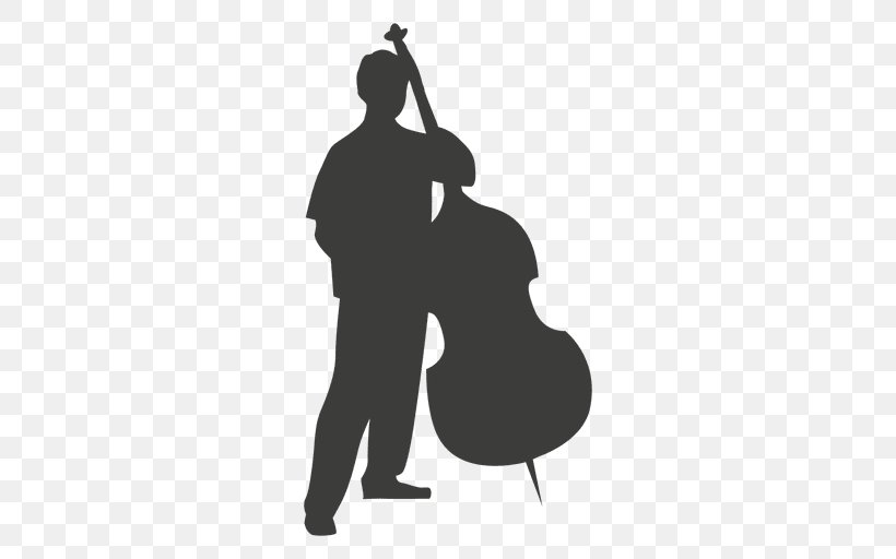 Silhouette Musician Bass Guitar Double Bass, PNG, 512x512px, Watercolor, Cartoon, Flower, Frame, Heart Download Free