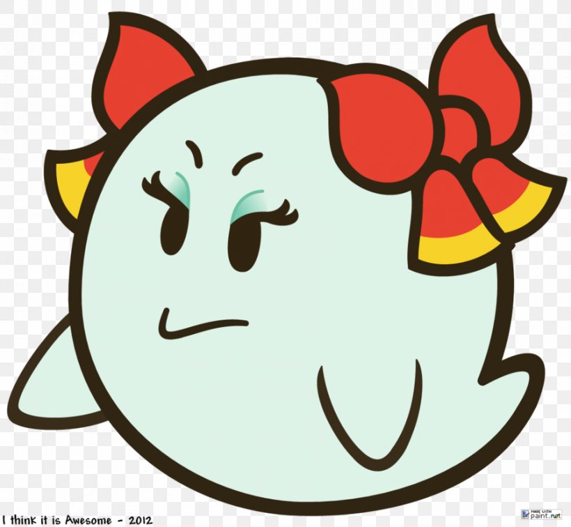 Super Paper Mario Boos Lady Bow, PNG, 900x830px, Watercolor, Cartoon, Flower, Frame, Heart Download Free